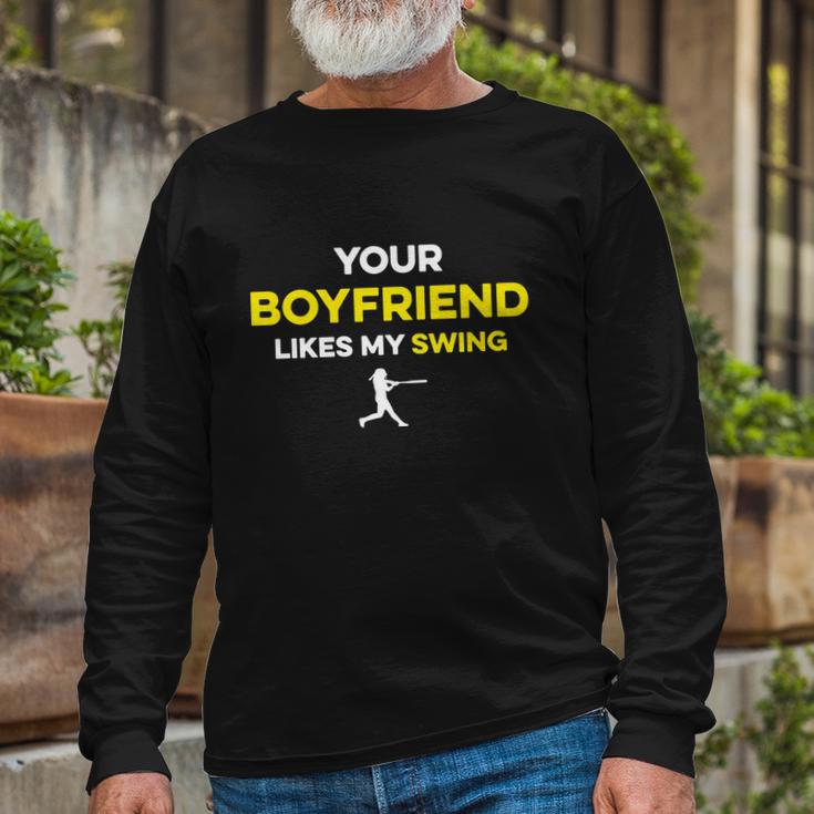 Your Boyfriend Likes My Swing Long Sleeve T-Shirt Gifts for Old Men