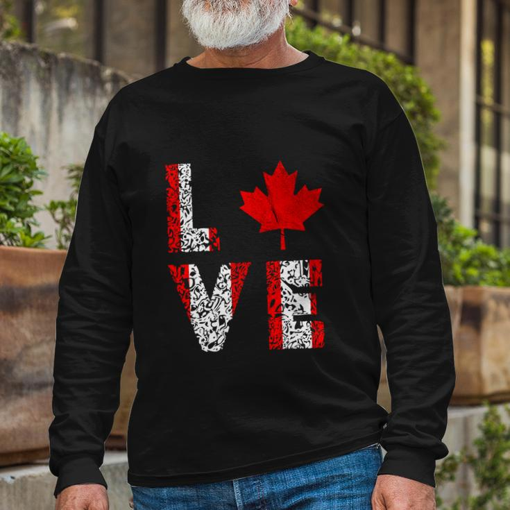 Canada Love Canadian Maple Leaf Long Sleeve T-Shirt Gifts for Old Men