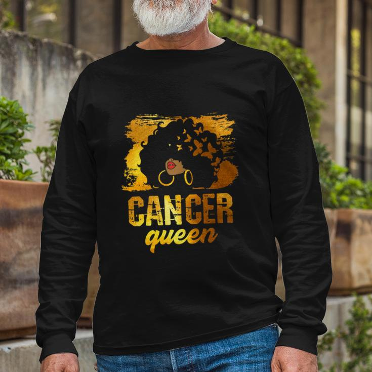 Cancer Queen Afro Born In June 21 To July 22 Birthday Long Sleeve T-Shirt Gifts for Old Men