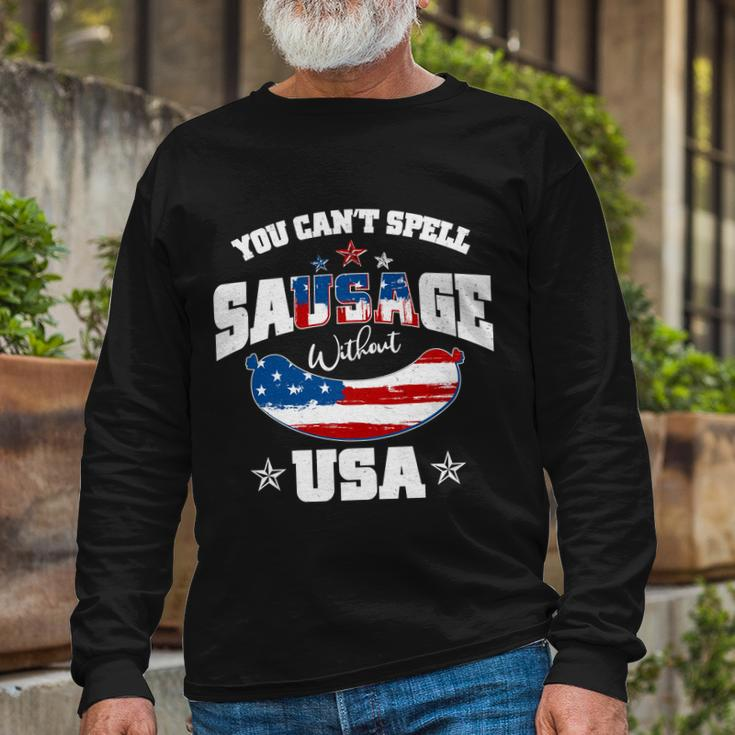 You Cant Spell Sausage Without Usa Long Sleeve T-Shirt Gifts for Old Men