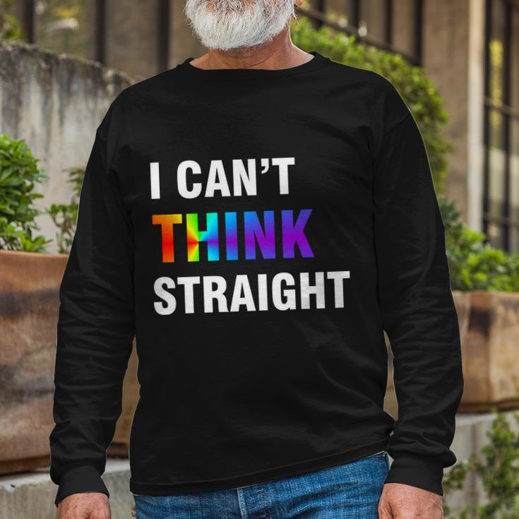 I Cant Think Straight Gay Pride Tshirt Long Sleeve T-Shirt Gifts for Old Men