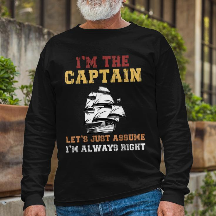I Am The Captain Of This Boat Boating Man Women Long Sleeve T-Shirt Gifts for Old Men
