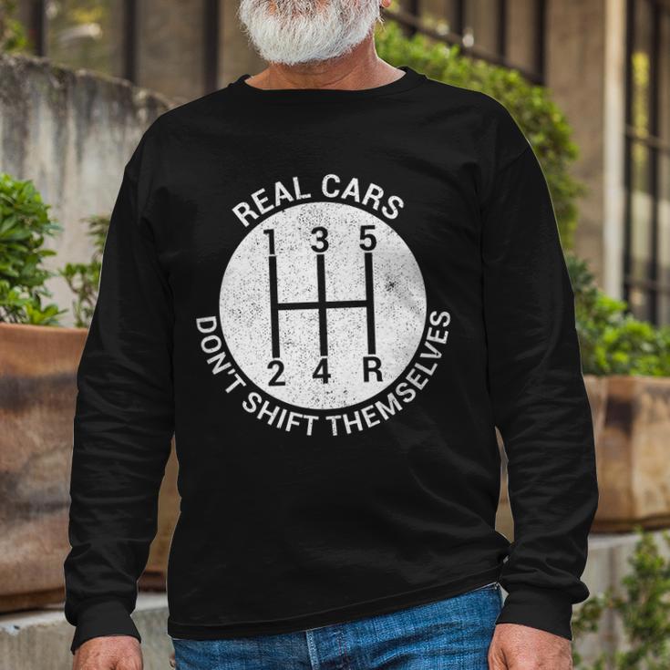 Car Stick Shift Tshirt Long Sleeve T-Shirt Gifts for Old Men