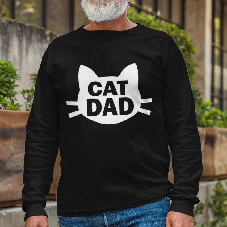 Cat Dad Tshirt V2 Long Sleeve T-Shirt Gifts for Old Men