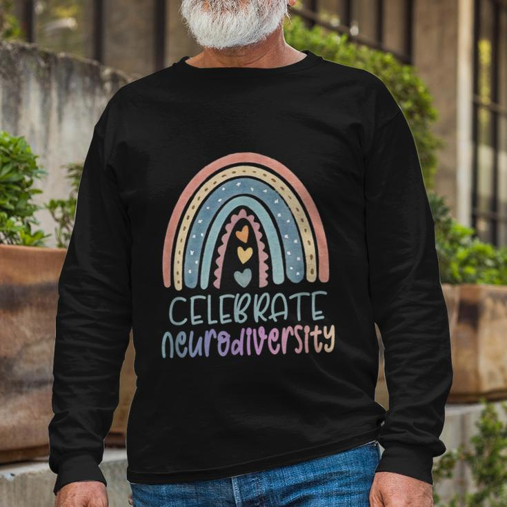 Celebrate Neurodiversity Mental Health Autism Awareness Long Sleeve T-Shirt Gifts for Old Men