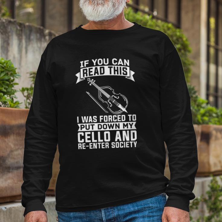Cello Musician &8211 Orchestra Classical Music Cellist Long Sleeve T-Shirt Gifts for Old Men