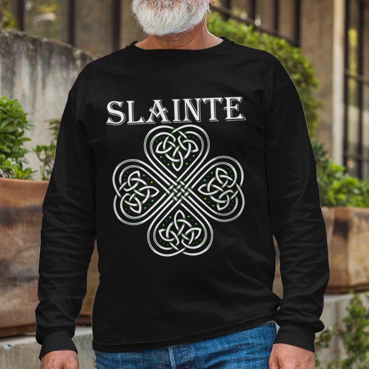 Celtic Slainte Cheers Good Health From Ireland Long Sleeve T-Shirt Gifts for Old Men