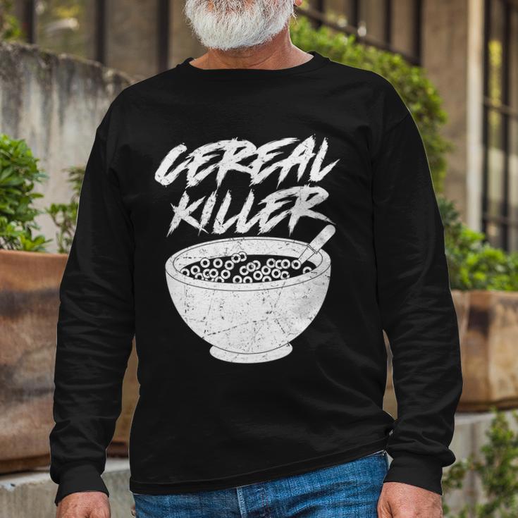 Cereal Killer Halloween Distressed Tshirt Long Sleeve T-Shirt Gifts for Old Men