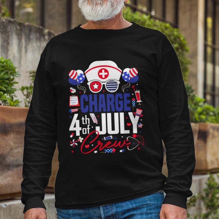 Charge Nurse 4Th Of July Crew Independence Day Patriotic Long Sleeve T-Shirt Gifts for Old Men