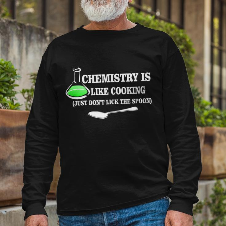Chemistry Cooking Dont Lick The Spoon Tshirt Long Sleeve T-Shirt Gifts for Old Men