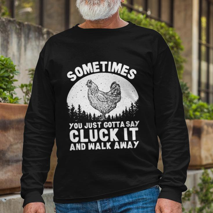 Chicken Art For Chicken Lover Hen Farmer Long Sleeve T-Shirt Gifts for Old Men