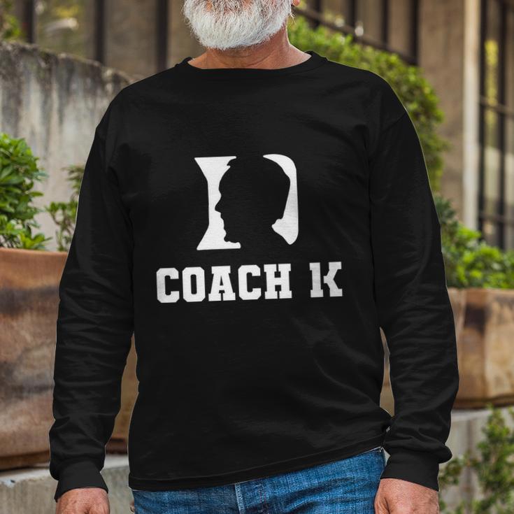 Coach 1K 1000 Wins Basketball College Font 1 K Long Sleeve T-Shirt Gifts for Old Men