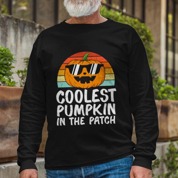 Coolest Pumpkin In The Patch Pumpkin Halloween Quote Long Sleeve T-Shirt Gifts for Old Men
