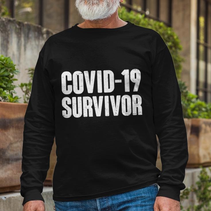 Covid-19 Survivor Tshirt Long Sleeve T-Shirt Gifts for Old Men