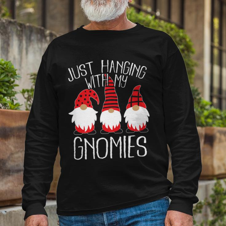 Cute Christmas Just Hanging With My Gnomies Tshirt Long Sleeve T-Shirt Gifts for Old Men