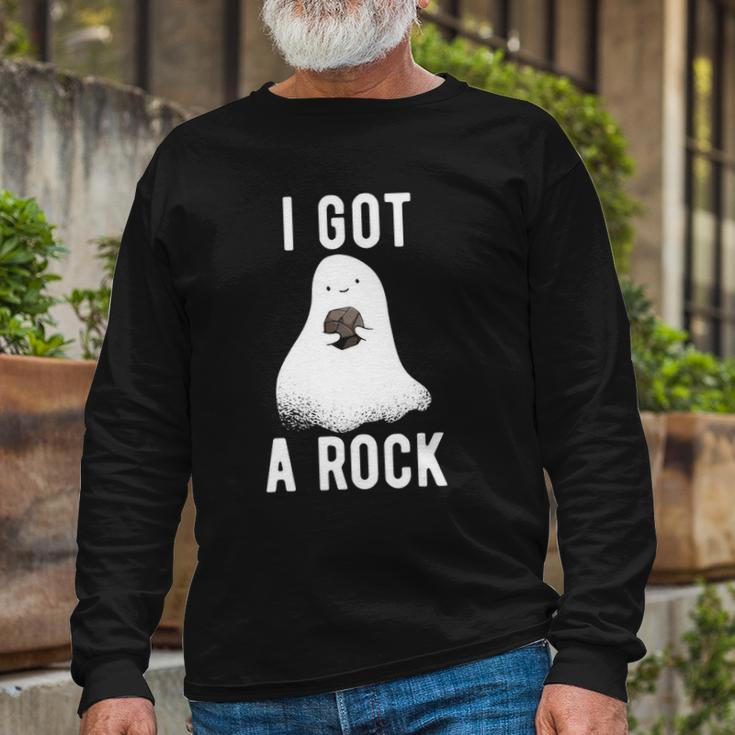 Cute Ghost Halloween I Got A Rock Long Sleeve T-Shirt T-Shirt Gifts for Old Men
