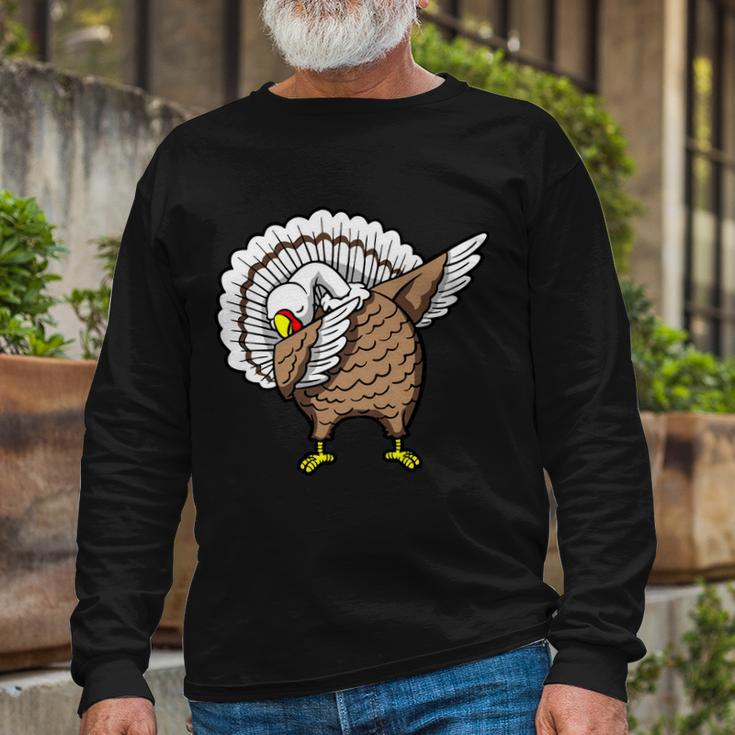 Dabbing Turkey Thanksgiving Day Tshirt Long Sleeve T-Shirt Gifts for Old Men