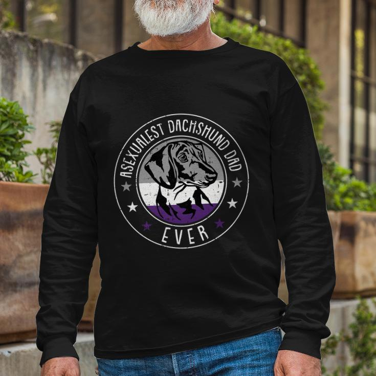 Dachshund Dad Lgbtgreat q Asexual Ace Pride Doxie Dog Lover Ally Long Sleeve T-Shirt Gifts for Old Men