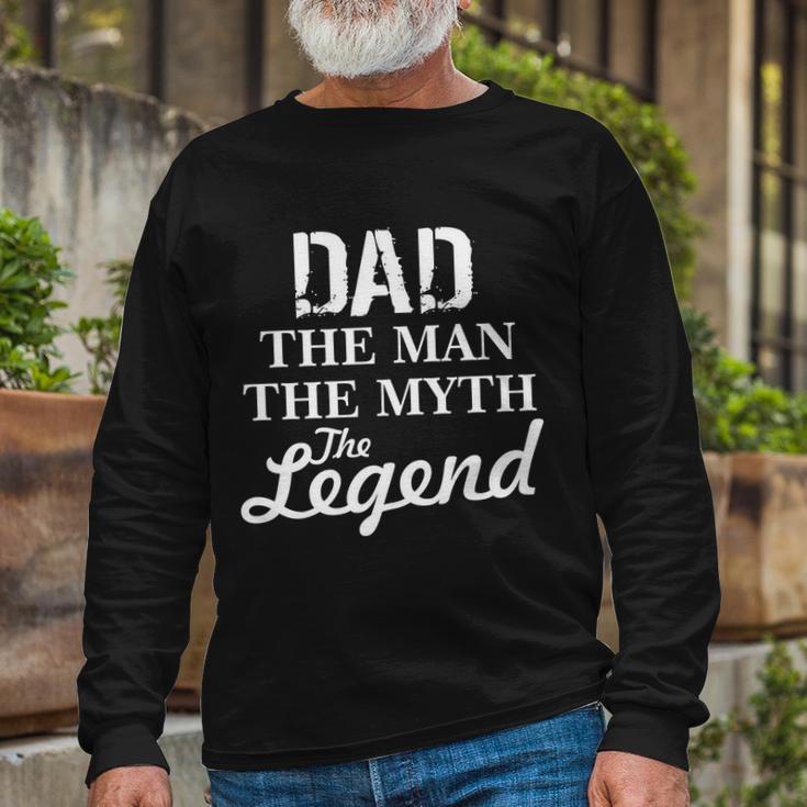 Dad The Man Myth Legend Tshirt Long Sleeve T-Shirt Gifts for Old Men