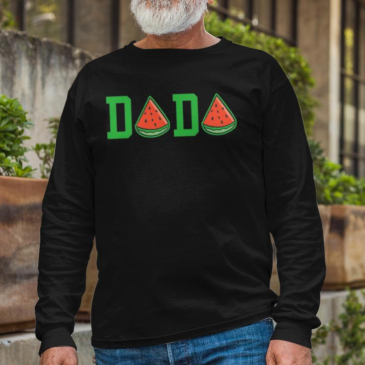 Dada Daddy Watermelon Summer Vacation Summer Long Sleeve T-Shirt T-Shirt Gifts for Old Men