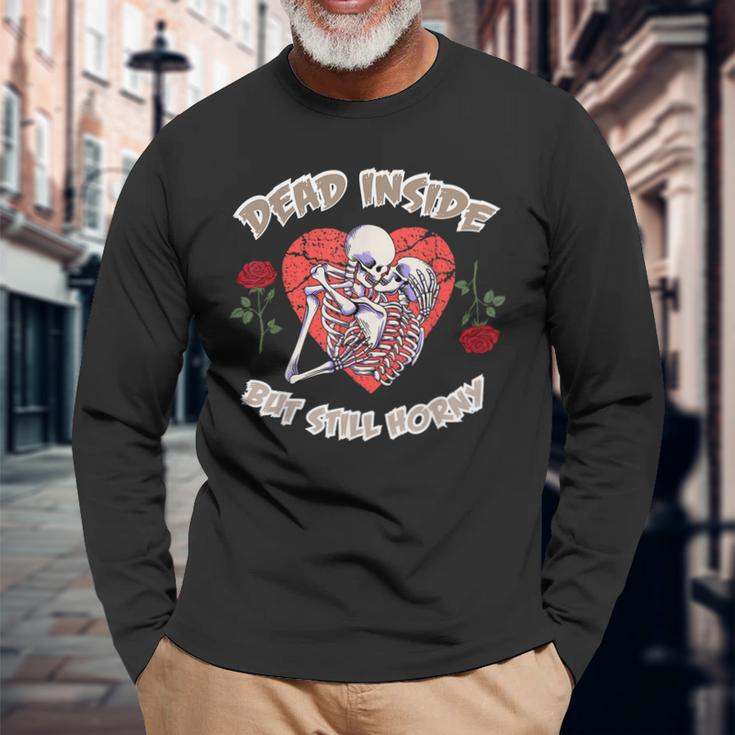 Dead Inside But Still Horny Valentines Day For Couples Men Women Long Sleeve T-Shirt T-shirt Graphic Print Gifts for Old Men