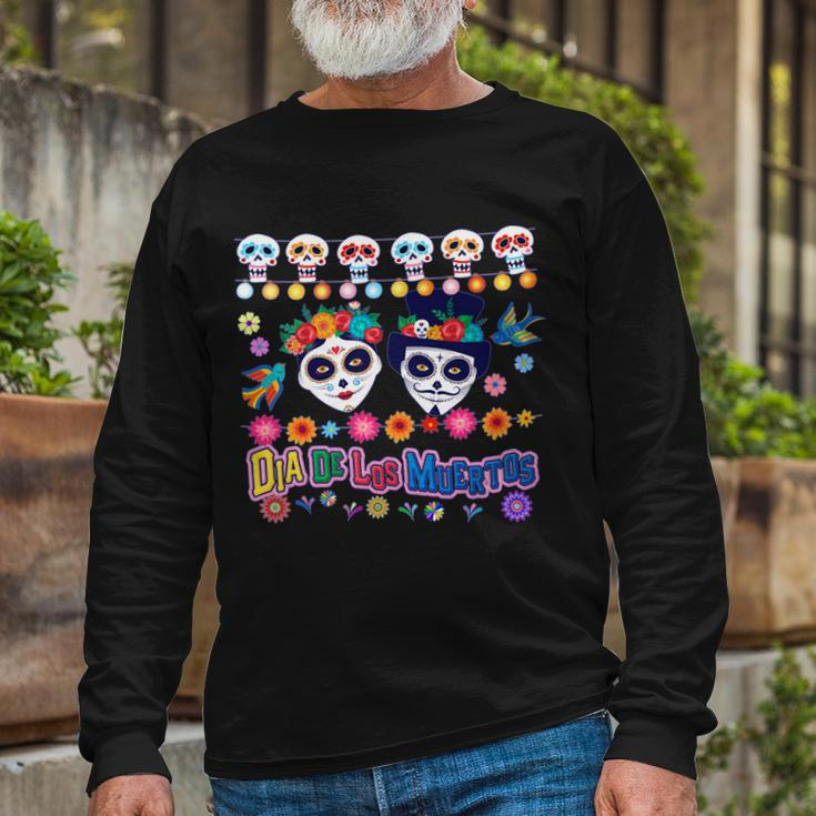 Dia De Los Muertos Day Of The Dead Tshirt Long Sleeve T-Shirt Gifts for Old Men