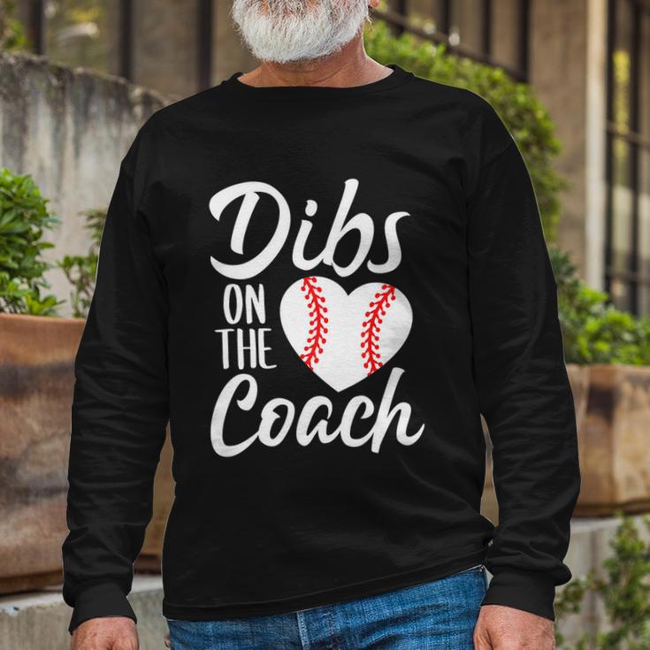 Dibs On The Coach Baseball Heart Cute Tshirt Long Sleeve T-Shirt Gifts for Old Men