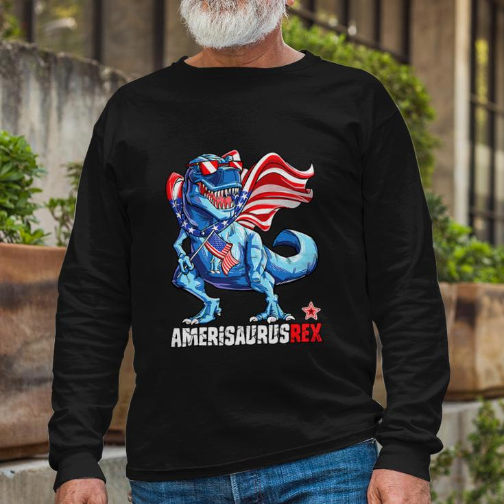 Dinosaur 4Th Of July Amerisaurus Rex Long Sleeve T-Shirt Gifts for Old Men