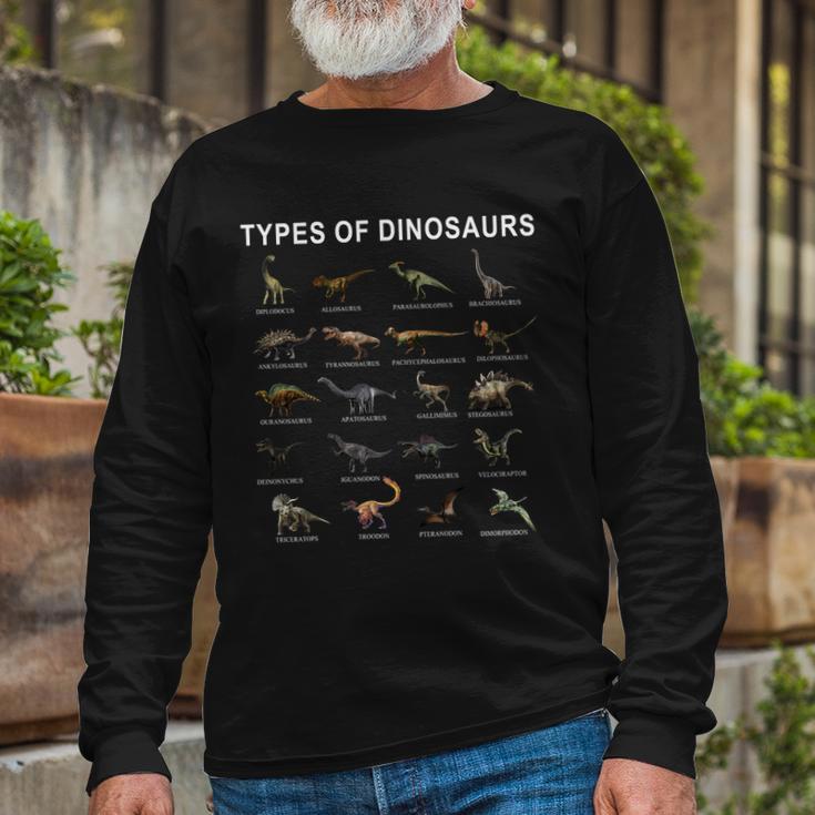 Dinosaurs Tshirt Long Sleeve T-Shirt Gifts for Old Men