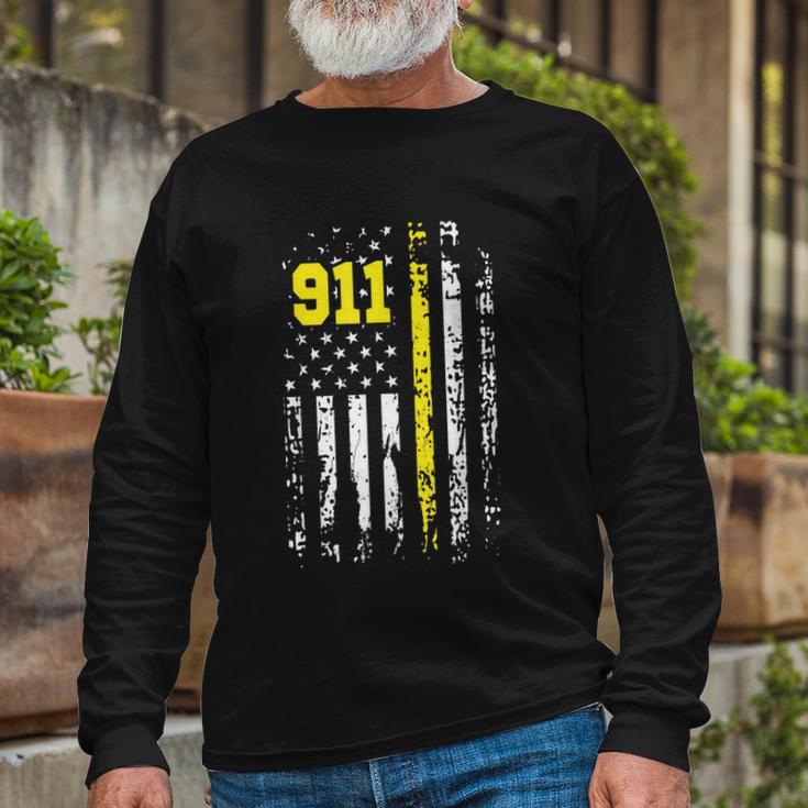 Dispatcher 911 First Responder Usa Dispatcher Long Sleeve T-Shirt Gifts for Old Men