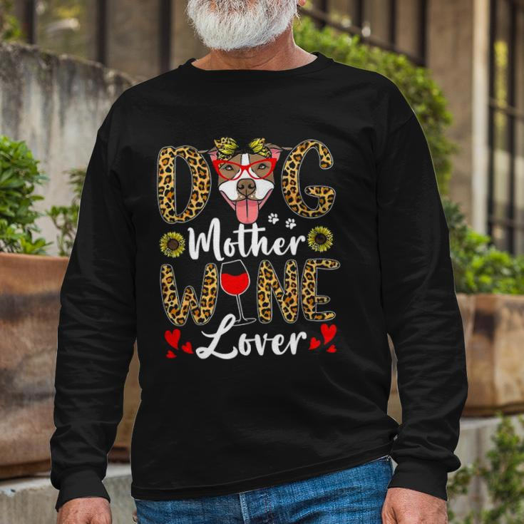 Dog Mother Wine Lover Shirt Dog Mom Wine Long Sleeve T-Shirt T-Shirt Gifts for Old Men