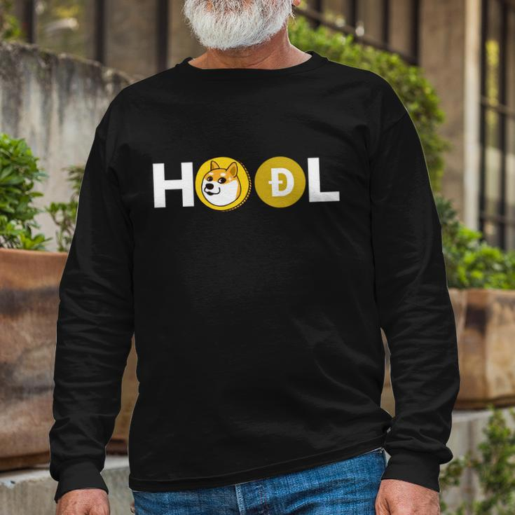 Dogecoin Hoodl V2 Long Sleeve T-Shirt Gifts for Old Men