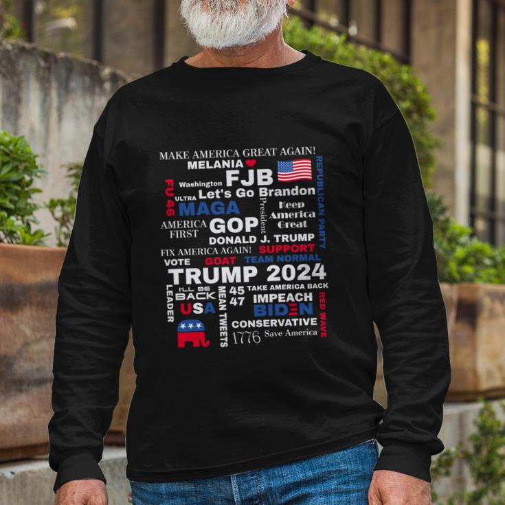 Donald Trump 2024 Election Gop Long Sleeve T-Shirt Gifts for Old Men