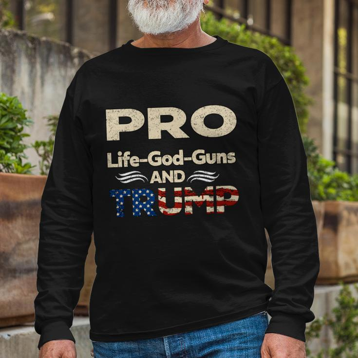 Donald Trump Pro Life God Gun Long Sleeve T-Shirt Gifts for Old Men
