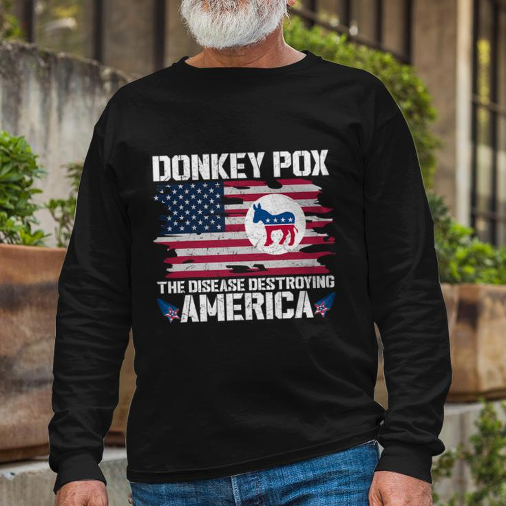 Donkey Pox The Disease Destroying America Anti Biden V2 Long Sleeve T-Shirt Gifts for Old Men