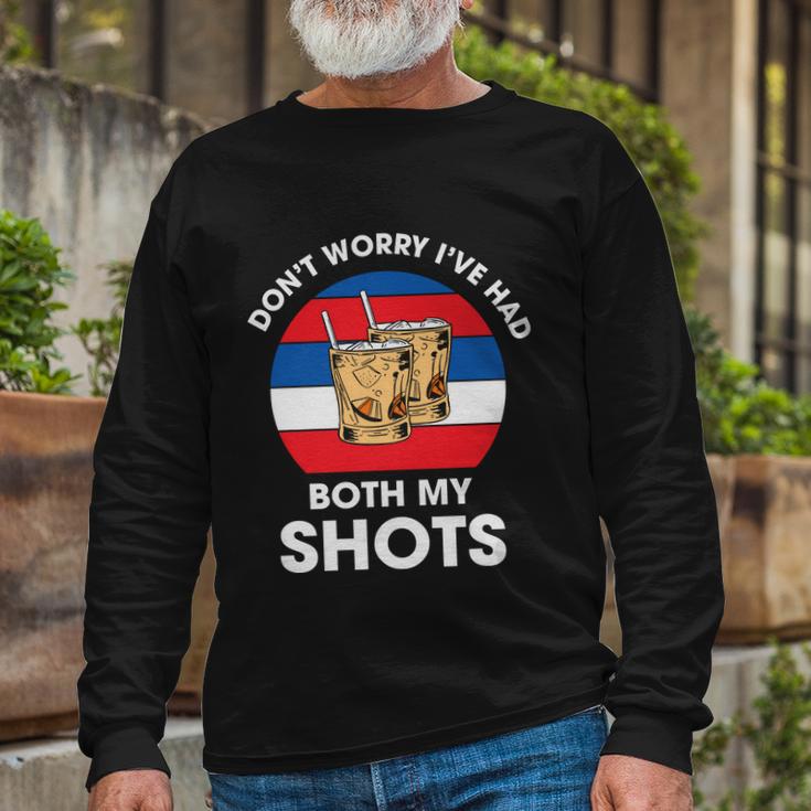 Dont Worry Ive Had Both My Shots 4Th Of July Plus Size Shirt For Men Women Long Sleeve T-Shirt Gifts for Old Men