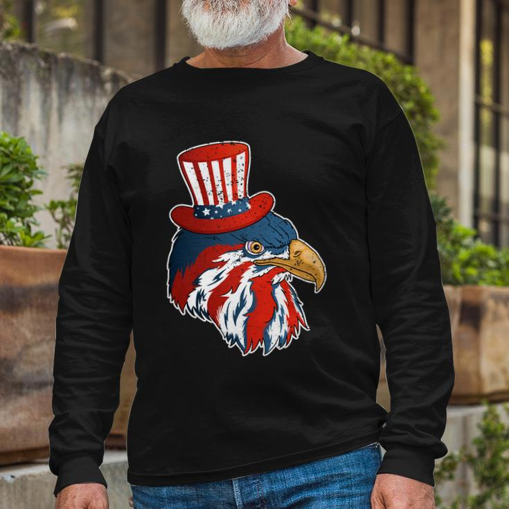 Eagle Mullet 4Th Of July With American Flag Long Sleeve T-Shirt Gifts for Old Men