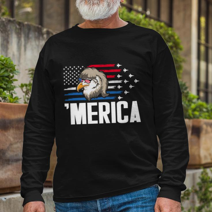 Eagle Mullet 4Th Of July Usa American Flag Merica Cool Long Sleeve T-Shirt Gifts for Old Men