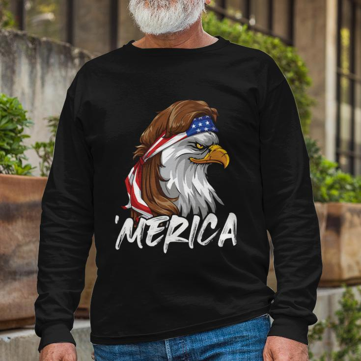 Eagle Mullet Merica 4Th Of July Usa American Flag Patriotic Great Long Sleeve T-Shirt Gifts for Old Men