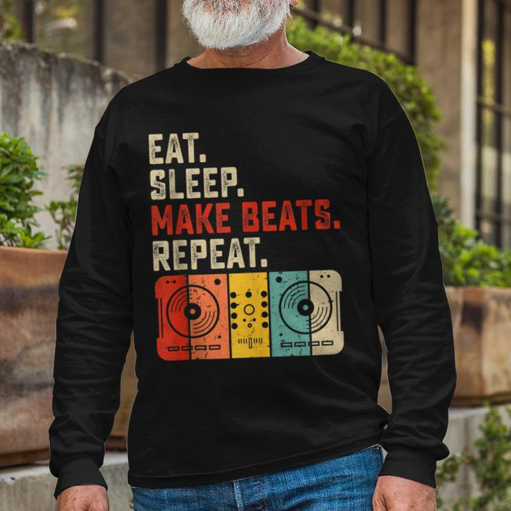 Eat Sleep Make Beats Beat Makers Music Producer Dj Dad Long Sleeve T-Shirt Gifts for Old Men