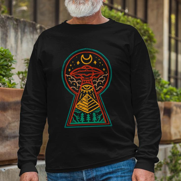 Egyptian Ufo Abduction Tshirt Long Sleeve T-Shirt Gifts for Old Men