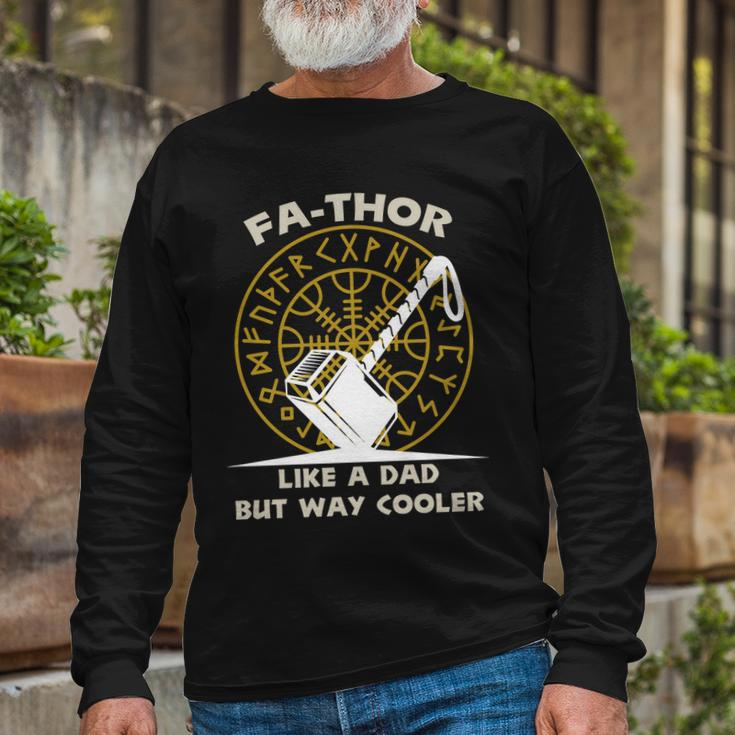 Fa-Thor Like A Dad But Way Cooler Tshirt Long Sleeve T-Shirt Gifts for Old Men