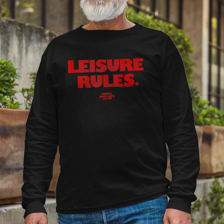 Ferris Bueller&8217S Day Off Leisure Rules Long Sleeve T-Shirt Gifts for Old Men