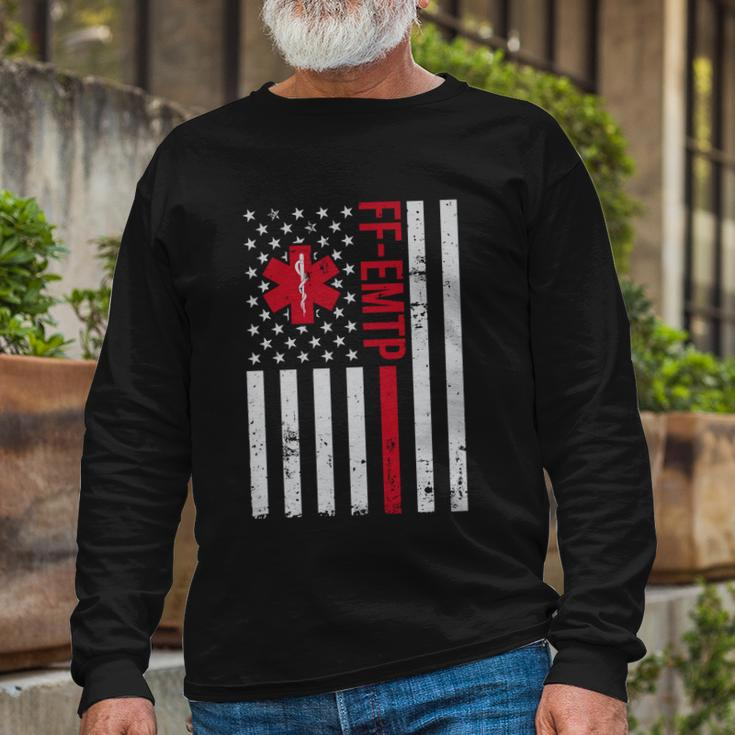 Ffgiftemtp Firefighter Paramedic Meaningful Long Sleeve T-Shirt Gifts for Old Men