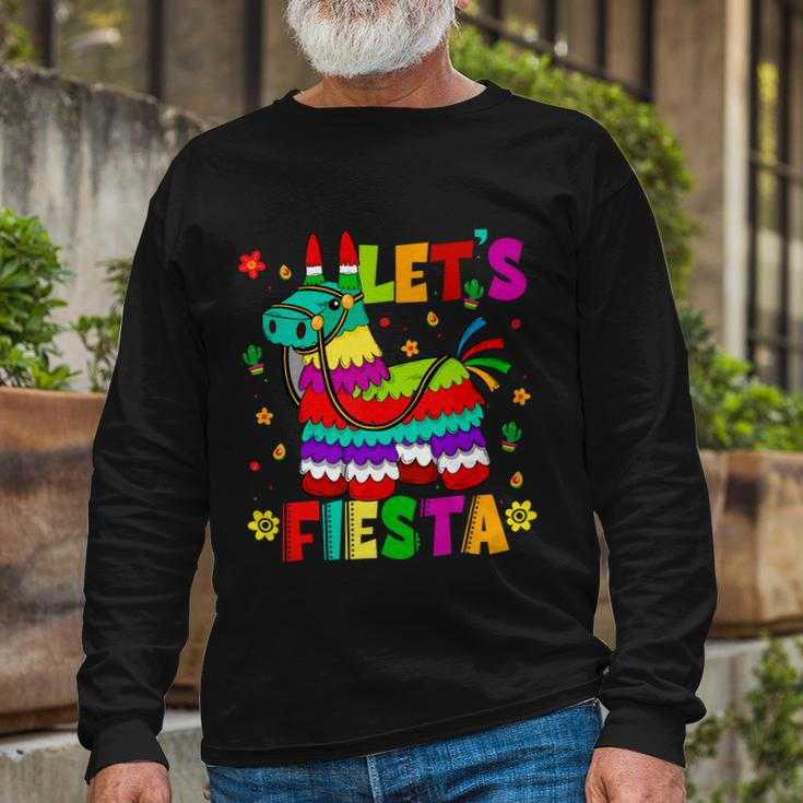 Lets Fiesta Cinco De Mayo Mexican Party Mexico Donkey Pinata Long Sleeve T-Shirt Gifts for Old Men