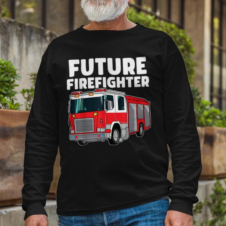 Firefighter Future Firefighter Fire Truck Theme Birthday Boy V2 Long Sleeve T-Shirt Gifts for Old Men