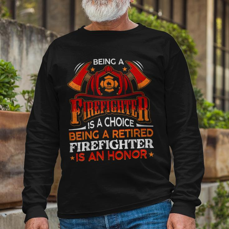 Firefighter Heroic Fireman Idea Retired Firefighter V2 Long Sleeve T-Shirt Gifts for Old Men