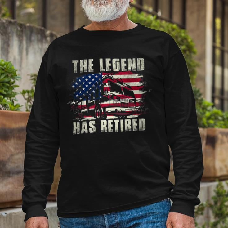Firefighter The Legend Has Retired Fireman Firefighter _ Long Sleeve T-Shirt Gifts for Old Men