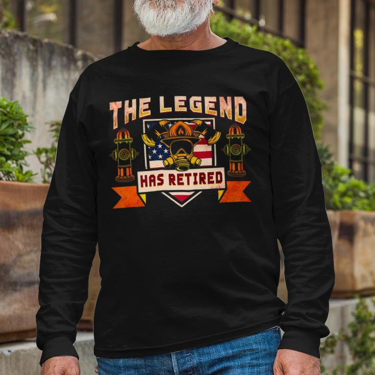 Firefighter The Legend Has Retired Fireman Firefighter _ Long Sleeve T-Shirt Gifts for Old Men
