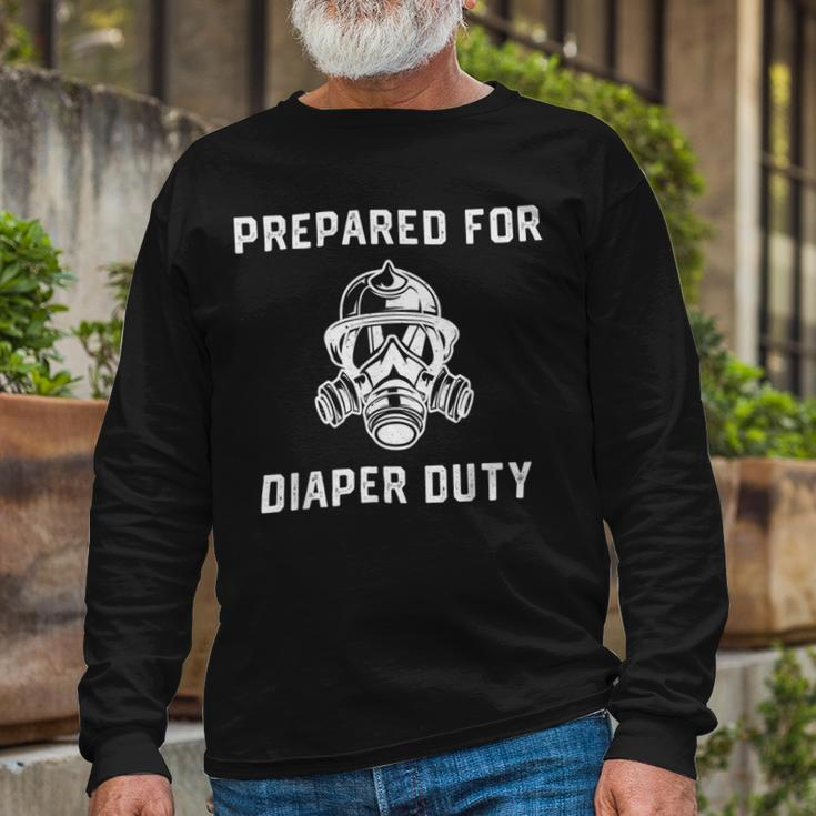 Firefighter Firefighter New Dad Promoted Daddy Humor Fathers Day Long Sleeve T-Shirt Gifts for Old Men